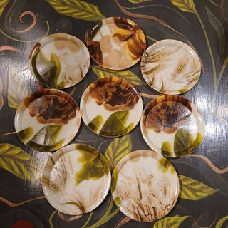 MCM Fiberglass Coasters Set of 8 Outdoor Patio