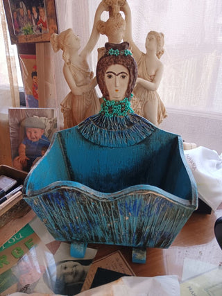 MCM Lady Catch All Rare paper mache