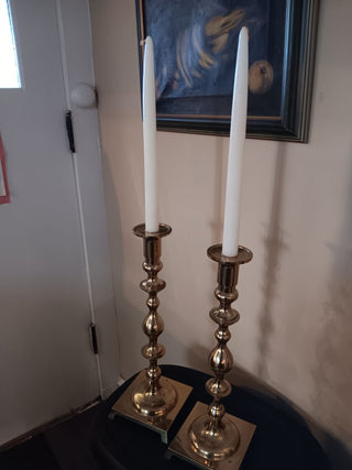 VintBrass Candlesticks pr 15.5" tall candles included