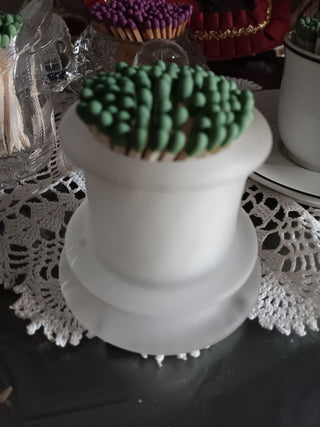 Frosted Glass Match Holder w Striker