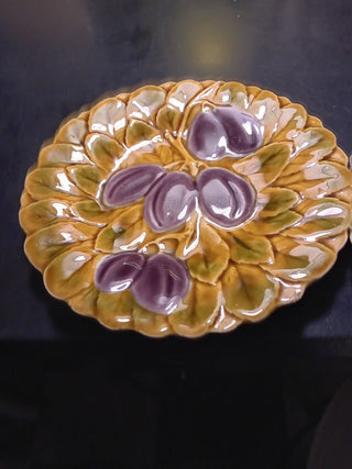Vint French Majolica Plate 8"