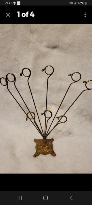 70sBrass  10 Arm Note Holder