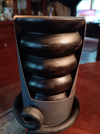 Heavy Wrought Iron Candleholder W Candle