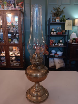 Antique Brass Oil Lamp 18"