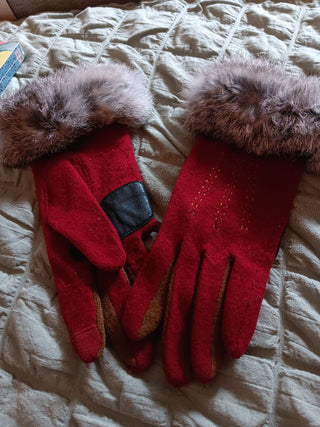 Wool/Rabbit Fur Driving Gloves