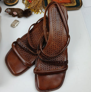 Size 6 Sesto Meicci Italy Leather Slides in Brown