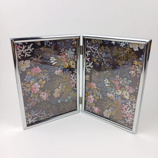 5x7 Double Portrait Frame Hinged Standing Tabletop Metal