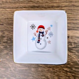 3" x 3" Snowman Square Dish for Dips and Sweets