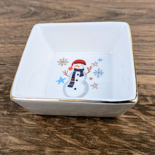 3" x 3" Snowman Square Dish for Dips and Sweets