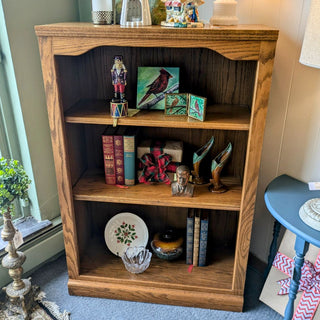 Solid Wood Oak Bookcase, 32Wx14Dx48H