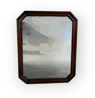 Large Wood Frame Mirror with Beveled Corners 46Wx2Dx38H