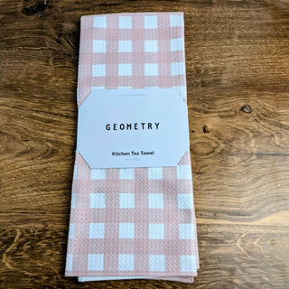 Dusty Rose Plaid Tea Towel 18" x 30" | Geometry