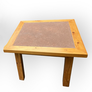 Wood End Table with Tile Top 27Wx27Dx20H