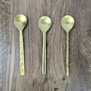 Brass Spoon with Sculpted Handle – A Timeless Touch for Elegant Entertaining (3 Styles, Assorted)