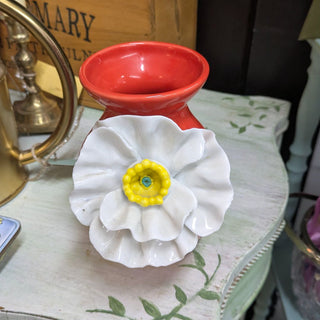 Anthropologie 3D White Poppy Vase