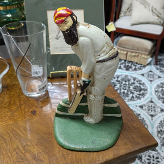 Victorian cast iron doorstop, in the form of the celebrated cricketer