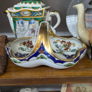 Noritake hand painted handled candy dish
