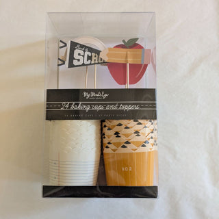 BACK TO SCHOOL BAKING CUPS WITH TOPPERS