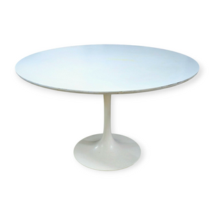 M. Burke, Set of 5, Tulip Dining Set, Table with 4 Chairs with Red Cushions