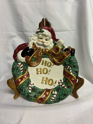 Fitz And Floyd Handcrafted Christmas Ho Ho Ho Santa Plate