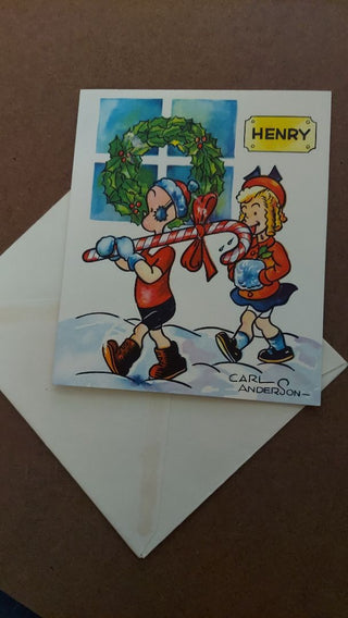 Henry Christmas Greeting Card 1951 by King Features Syndicate, INC - NOS