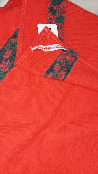 1970s Crate And Barrel Holly Christmas Kitchen Towel