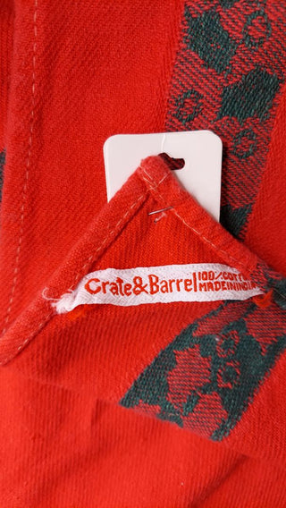1970s Crate And Barrel Holly Christmas Kitchen Towel