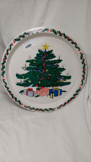 1984 Christmas Tree Serving Tin Tray by SNP - Chicago
