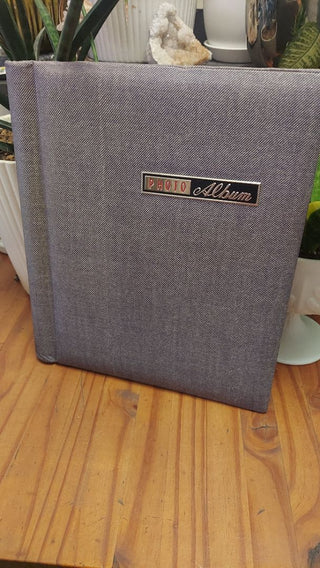 1960s Photo Album with denim like texture - empty