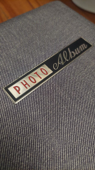 1960s Photo Album with denim like texture - empty