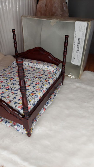 Vintage Bombay Dollhouse - Mini 4 Poster Bed, New With Box (T&M)