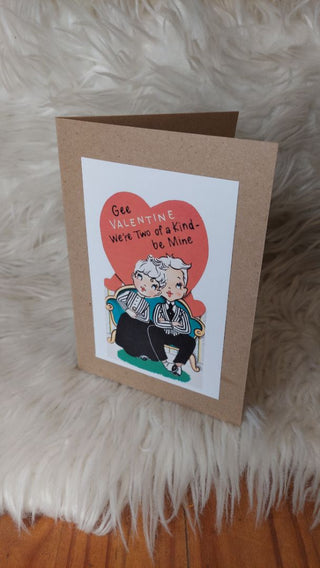Perfect Couple Valentine's Day Blank Greeting Card - Vintage Print on recycled 5x7 paper.