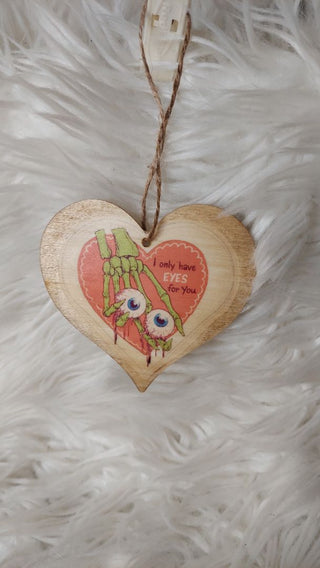 Eyes For You - Happy Valentines Day Wood Ornament,Artisan Print On Wood