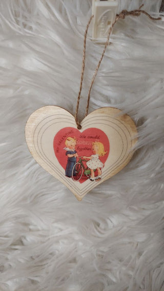 My Valentine Together- Happy Valentines Day Wood Ornament, Artisan Print On Wood