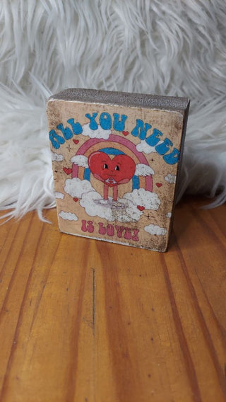 All You Need Is Love - Artisan Wood Block Print