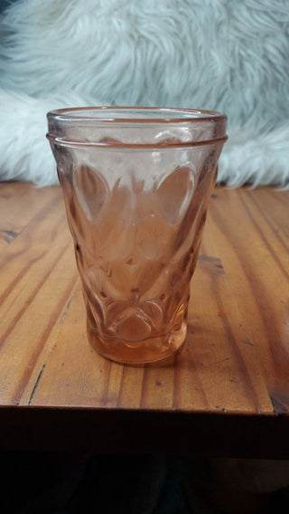 Beautiful Depression Pink Jelly Jam Glass Jar Tumbler - As Is