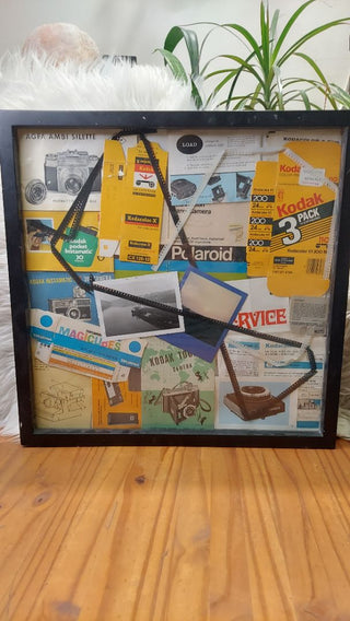 World Of Film - Artist Original Camera and Film ephemera collection collage.