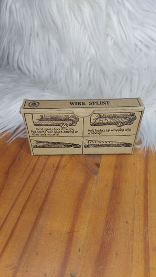 1930s Bell System "wire splint" new in box, vintage first aid medical supplies