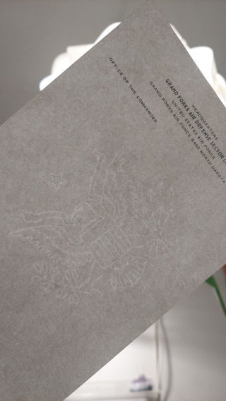 1940s Official Correspondence Paper Watermarked With Official Department Of Defense United States Seal, Grand Forks Air Defense Air Force Base - 25 pieces