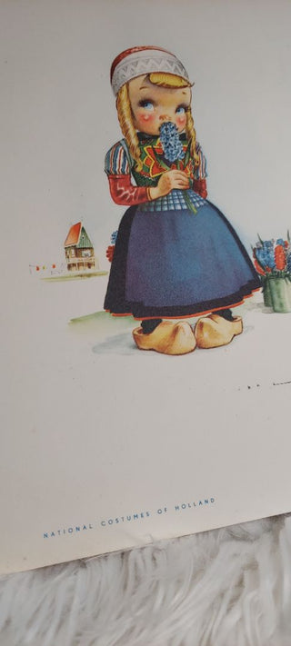 1965 - Little Dutch Girl By Jan Lavies. Litho travel menu