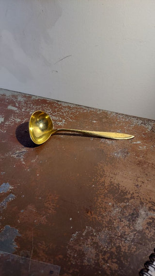 11. 1920s Regal Solid Gravy Ladle (A.B.Dirigold Sweden, Clover Backstamp) by Dirilyte-Dirigold - Goldware flatware