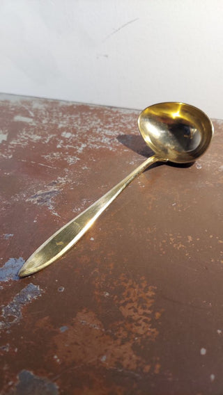 11. 1920s Regal Solid Gravy Ladle (A.B.Dirigold Sweden, Clover Backstamp) by Dirilyte-Dirigold - Goldware flatware