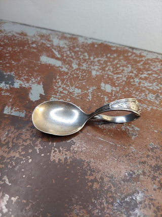Antique Sterling - Curved Handle Baby Spoon, Georgian Maid 1923 by J.S. Co - International Silver Co
