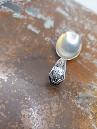 Antique Sterling - Curved Handle Baby Spoon, Georgian Maid 1923 by J.S. Co - International Silver Co