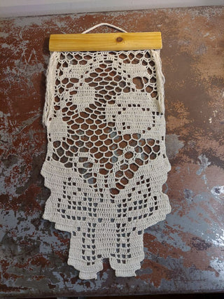 Cream Crocheted Lace Butterfly Wall Hanging (starched) one of a kind