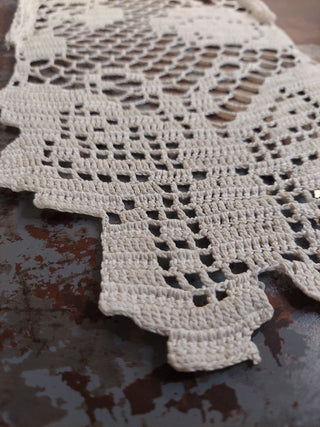 Cream Crocheted Lace Butterfly Wall Hanging (starched) one of a kind