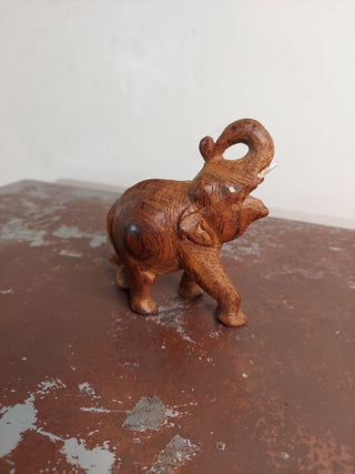 4" Elephant - hand carved rosewood wooden figurine