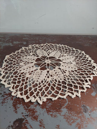 Cream Crochet Lace Pineapple Doily (Starched)