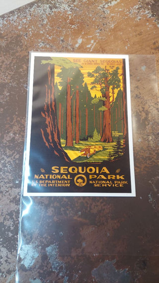 "Sequoia (Kings Canyon) National Park "  Sierra Club to commemorate the 50th anniversary of the formation bore the SC logo and the F&WS seal - Postcard