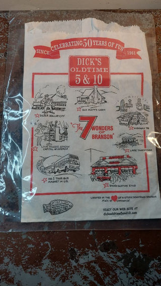 "Dick's Oldtime 5 & 10" collectors bag, 50th anniversary,  Branson MO